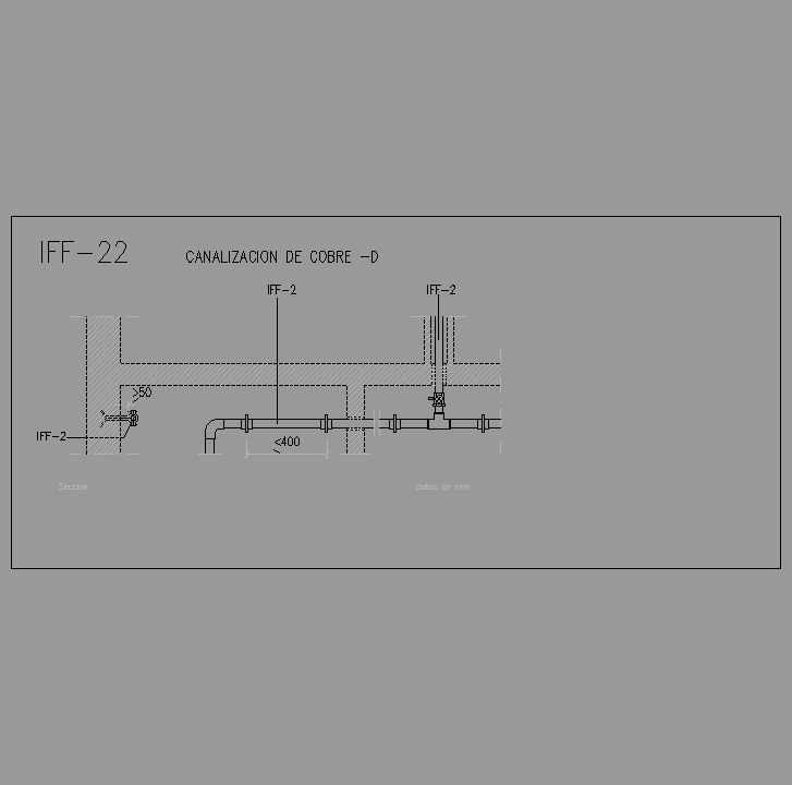 Bloque Autocad Canalización de cobre